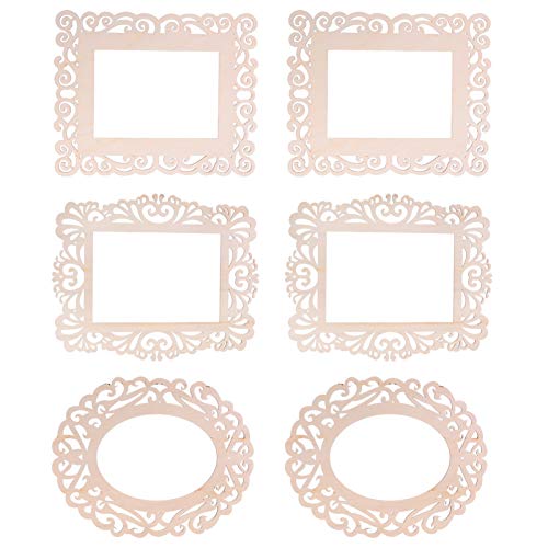Lot de 6 cadres en bois brut pour décoration de maison (couleur : 6 pièces)