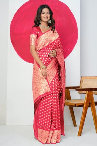 Image of Subham Saree for Woman Silk Cotton Kanjivaram | Soft Easy to Drape Daily Wear Sari with Blouse Fabric