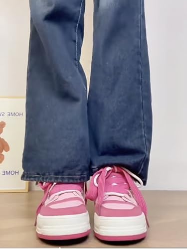 BEROBELLO Cute Pink Strawberry Platform Sneakers, Casual Walking Shoes, Y2K Fashion for Women Girls4