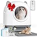 TRIUMPHKEY Litiere Chat Autonettoyante, 90 L + 7,5 L, Design en Forme d'oreilles de Chat, Contrôle Via APP, 10 Jours sans Nettoyage,pour Foyers à Plusieurs Chats Litière Automatique XXL