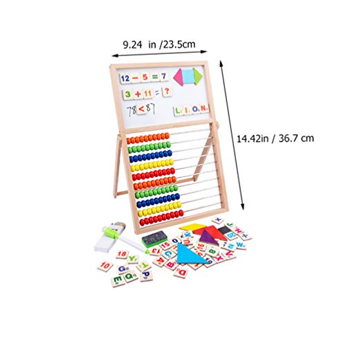 Toyvian MatemÃ¡tica Brinquedo Educacional Ãbaco de Madeira Quadro de Contagem Quadro MagnÃ©tico de A
