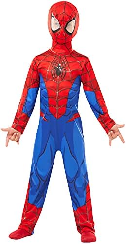 Rubie's 640840l Spiderman Marvel Spider-Man Classic Child Costume, Boys, L (7-8 Years/128 cms) Halloween