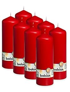 Bolsius Stumpenkerzen Rot Set 8 Stück
