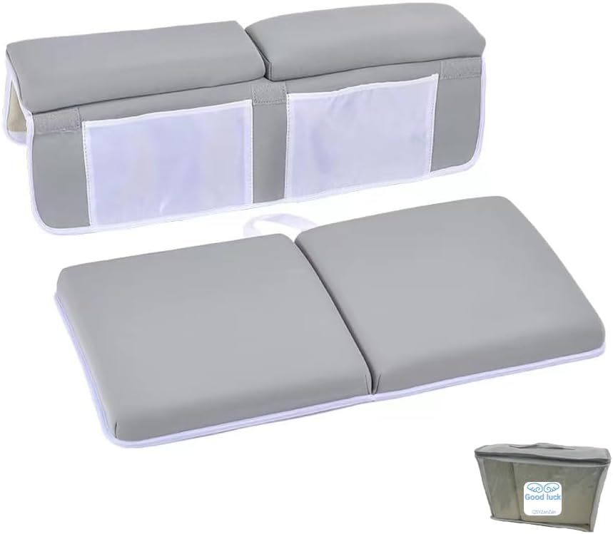 QSYZanZan Bathtub Kneeling Pad, Bath Kneeler with Elbow Rest Set,with Toy Organizer,1.5" Thick - Accessories for Bath,Arm Support Bathtub Knee Mat