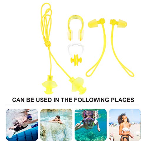 ABOOFAN Clips Nariz 4Pcs Amarelo À Prova D Água de Natação Nariz Plugues Tampões Parágrafo Os Adulto