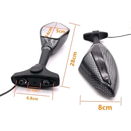Espejos con intermitentes para Suzuki GSXR para sustituir retrovisores rotos K1 a K8 carbono 5