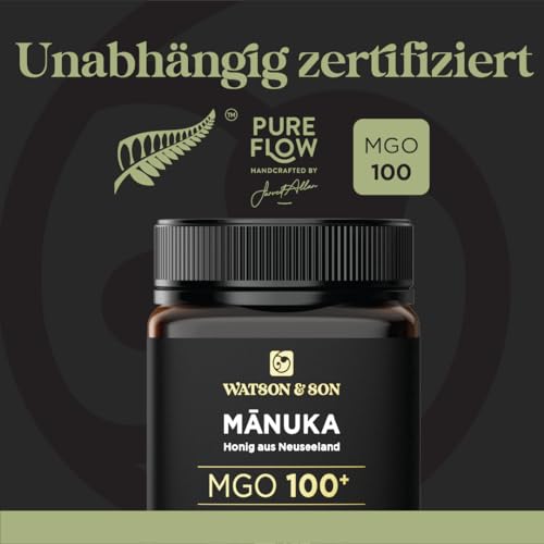 Watson & Son Manuka Honig MGO 100+ 250g | Premium Qualität aus Neuseeland