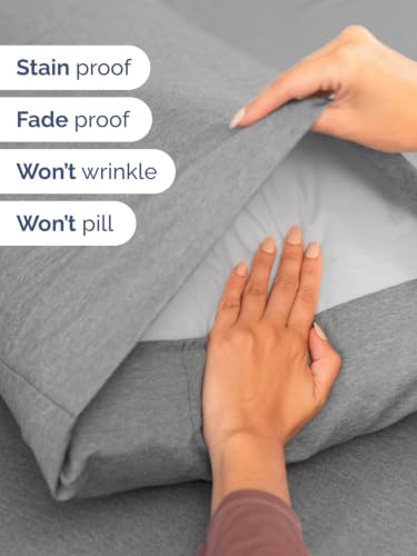 Image of Extra Deep Pocket Queen Sheet Set - Breathable & Cooling - Heathered Grey