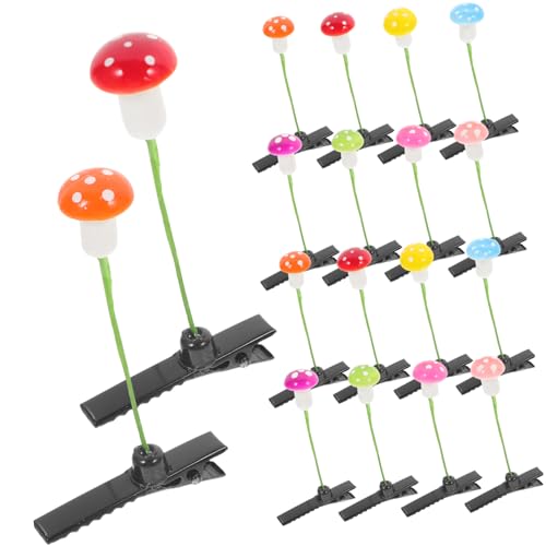TOPPERFUN 30 pièces Mushroom Hair Clips Mix Colors Lightweight Hair Barrettes For Party School Accessories