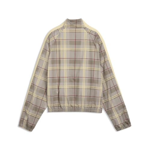 PUMA Veste décontractée à Carreaux écossais T7 Femme S, Mouse Gray Beige