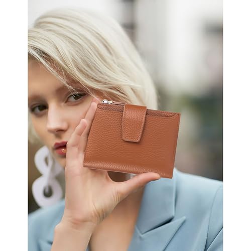 Image of FALAN MULE Small Wallet for Women Leather Bifold Compact RFID Blocking Small Womens Wallet Purse