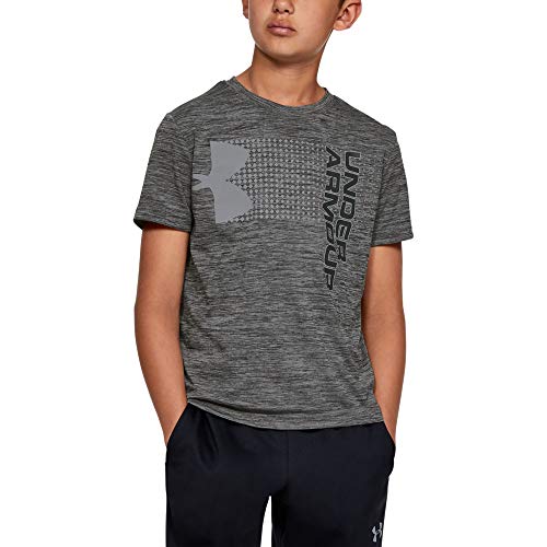 Under Armour Boys' Crossfade T-Shirt, Black (001)/Stealth Gray, Youth X-Large