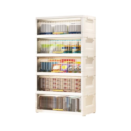 Ergocar Caja De Almacenamiento Plegable, gabinete plegado de gran capacidad de escala, tanque de almacenamiento con poleas, usados en dormitorios, salas de estar, oficina y cocina