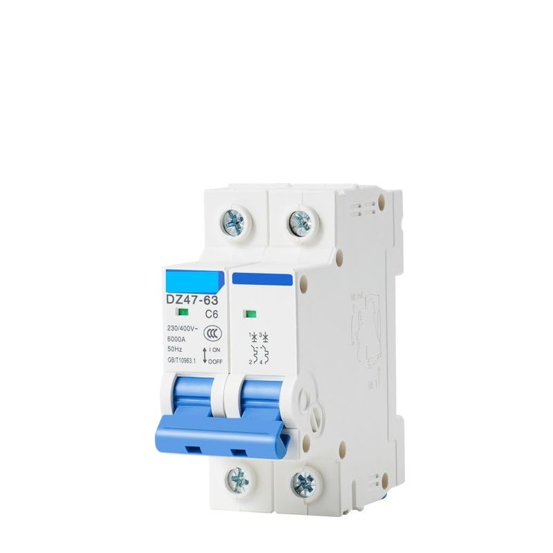Disjoncteur, Disjoncteur miniature à courant alternatif C45 2P 6A 10A 16A 20A 25A 32A 40A 50A 63A 220V/230V 400V AC, type courbe C, for rail DIN(25a)