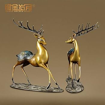 ガゼル 鹿 真鍮 置物 在銘 / ブロンズ アート ガゼル 鹿 真鍮 置物 在銘 / ブロンズ アート