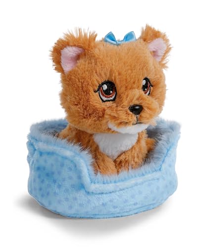 NICI Kuscheltier Hund Yorkshire 12cm im Körbchen - braun