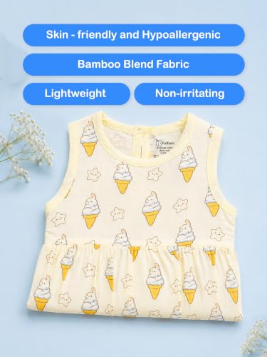 Image of Kidbea Bamboo Cotton Baby Girl Dress, Sleeveless Casual Wear Girls Frock