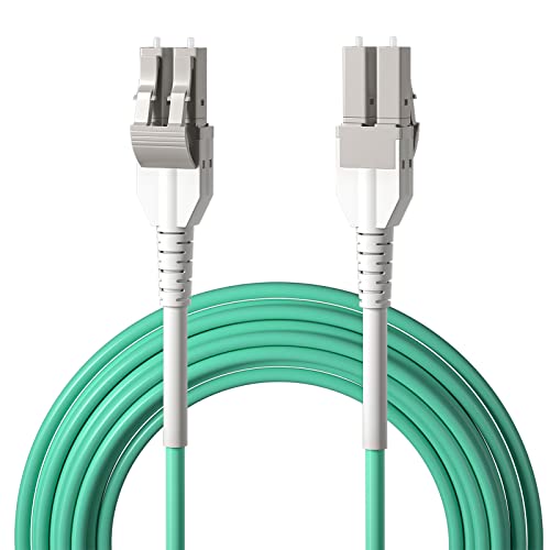 Image of OM3 LC to LC Armor Fiber Patch Cable, 15m /49ft Multimode Uniboot LC to LC Fiber Optic Cable, MMF, Duplex LC /UPC, 50 /125μm, Indoor Armored LSZH