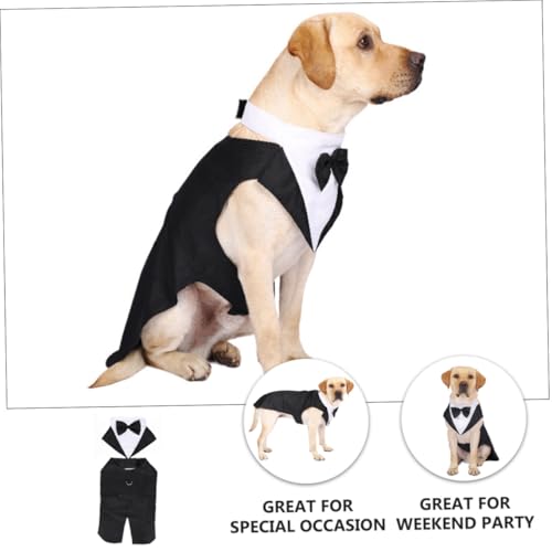 Traje formal para perro Talla M tuxedo con moño miniatura 4