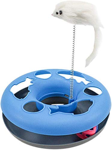 PSK PET MART Cat Interactive Toys with a Running Mice and a Scratching Pad, Catch The Mouse, Cat Scratcher Catnip Toy