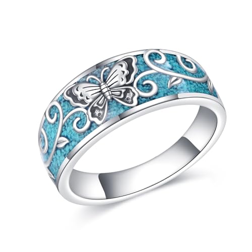 ONEFINITY Turquoise Rings S925 Sterling Silver Turquoise Ring Jewelry Gift For Women Men