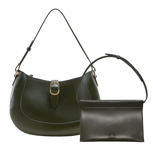 Image of SUNLIGHT LEAVES Vintage Vegan Leather Crescent Hobo Bag For Women Lunar Shoulder Purse Satchel Under Arm Lady Handbag