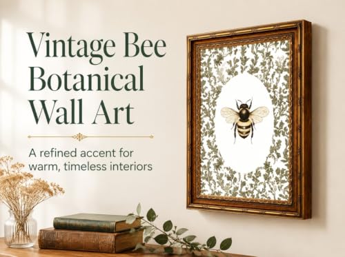 SKZMBTI Vintage Gold Framed Insect Wall Art Classical Bee Painting Prints - image 3