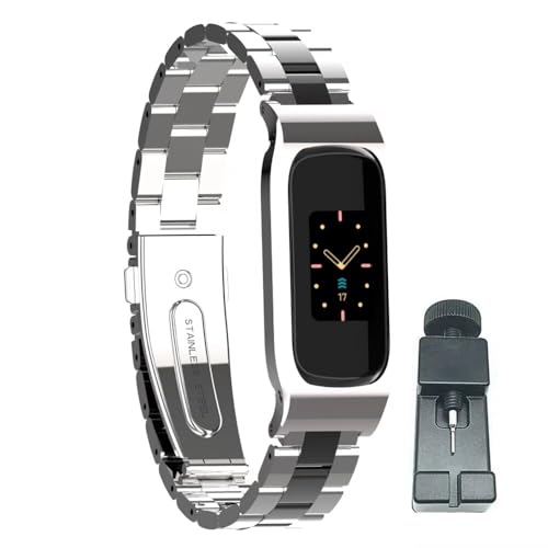 Image of Compatible with Fitbit Luxe Bands,Stainless Steel Metal Replacement Strap Wrist Band Compatible for Luxe Fitness Tracker