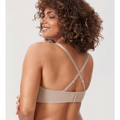 Image of DELIMIRA Women's Strapless Bra Minimizer Seamless Underwire Unlined Bandeau for Big Bust
