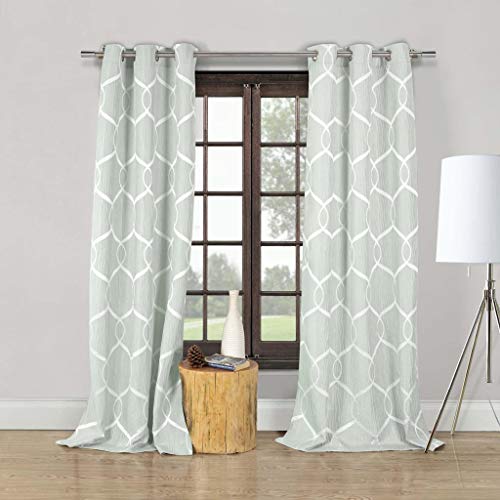 Duck River Textiles - Home Decorator Window Curtain Pair Panel Drapes for Living room, Bedroom, Kids Room, Children, Nursery - Set of 2 Panels - 56 X 34 Inch - Blue