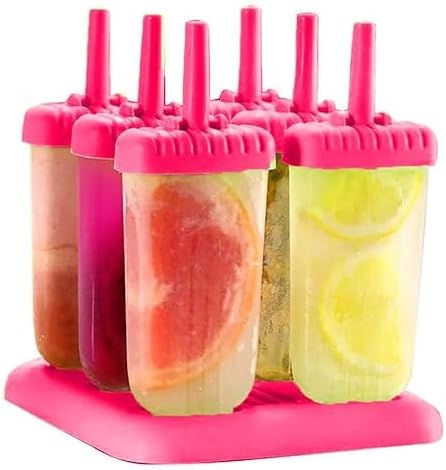 Set of 6 Plastic Reusable Ice Pop Makers