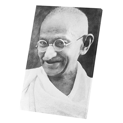 Tableau Mahatma Gandhi toile imprimée portrait vintage Inde 40x60cm