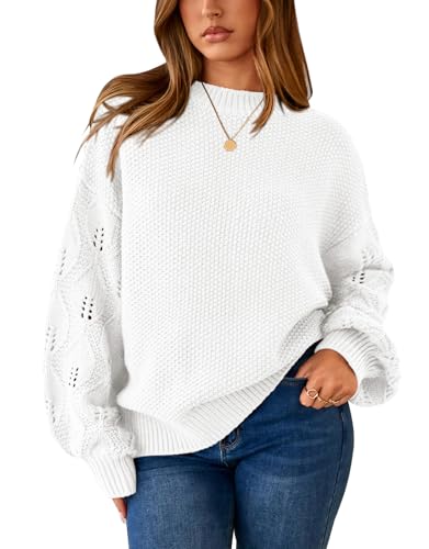 PRETTYGARDEN Womens Sweaters Fall 2025 Long Sleeve Crew Neck Cabl...