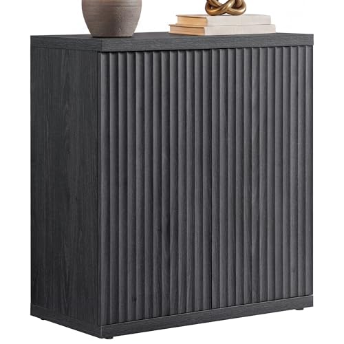 Image of SICOTAS Buffet Cabinet with Storage Accent Sideboard Modern Credenza with Doors & Shelves Fluted Media Console Mid Century Coffee Bar Table for Living Room Kitchen Dining Room Hallway