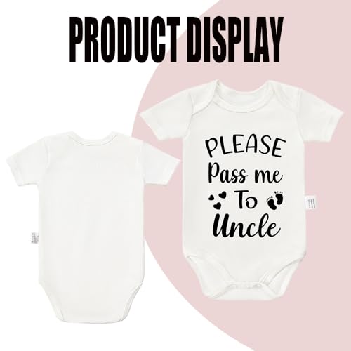 Please Pass Me To Uncle Bodysuit, Cute Baby Boy Girl Clothes Infant Short Sleeve Jumpsuit Outfits 0-24month2