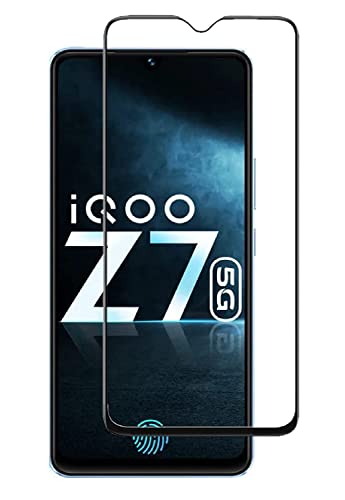 Image of ZARALA Tempered Glass Screen Protector Compatible for IQOO Z7 5G (Black) with Edge to Edge Coverage and Easy Installation kit IQOO Z7 5G