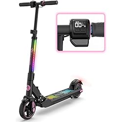 Los Patines Eléctricos EVERCROSS EV06C Patinete Eléctrico, 6,5'' Plegable, hasta 15 KM/H & 8 KM, Pantalla y Luces LED Coloridas, Patinete para Niños 6 a 12 Años Liviano E