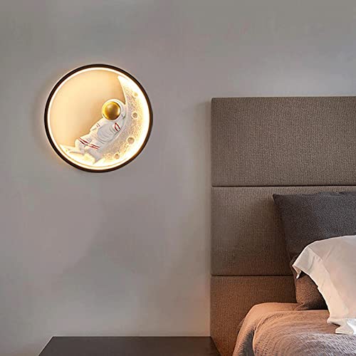 Aplique de pared de luna para habitación infantil con astronauta LED 7