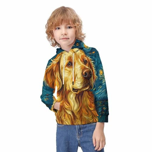 Sweatshirt Labrador imprimé 3D ado pull capuche fille garçon vêtement hiver - 3