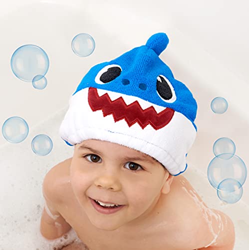Image of Ginsey Baby Shark's Daddy Shark Children's Hair Drying Towel Cap, Blue