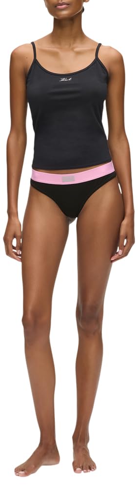 Karl Lagerfeld Damen Logo Patch Elastic Thong (7 Pack)