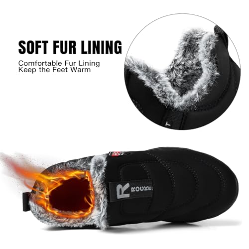 SHIBEVER Womens Winter Snow Boots: Waterproof Insulated Warm Fur Lined Ankle Slip On Walking Comfortable Outdoor Boot4