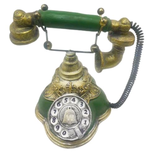 SUPVOX Teléfono de Disco Retro de Resina Cable para Decoración de Hogar Vintage, Modelo de Teléfono Fijo Clásico para Sala y Oficina