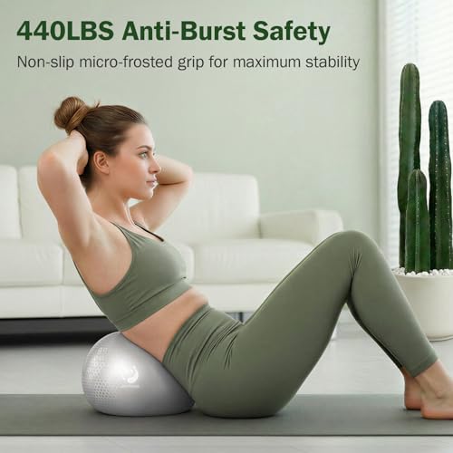 Image of Slim Panda Pilates Ball, 9 Inch Small Exercise Ball, Anti Burst Mini Yoga Ball for Stability, Workout, Barre, Core Strength, Physical Therapy, Balance, Stretching