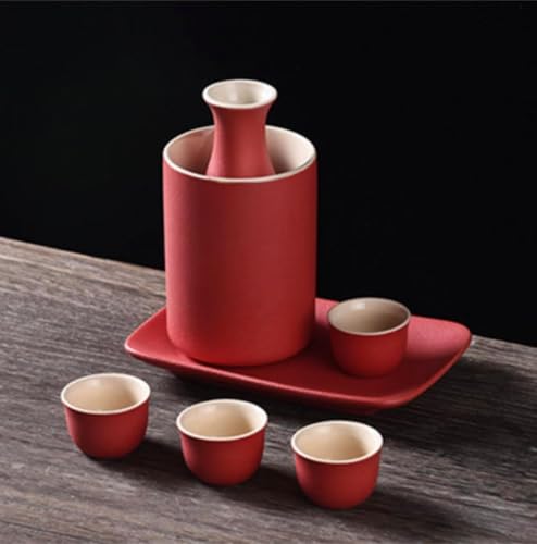 【Biizhe】日本酒 熱燗器 伝統 熱酒器 酒器セット 冷酒用 暖酒用 熱酒用 禅スタイル 陶磁器 ワインセット 伝統的な磁器 酒フラスコ 焼酎用 熱燗器 焼酎じょか揃 燗瓶 冷酒器 美濃焼 焼酎用 酒瓶 酒カップ 使いやすい酒器セット 家庭用に適した