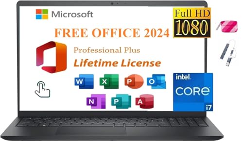 Image of Dell Inspiron 15 3530 Laptop, 15.6 inch FHD Touchscreen, Windows 11 Pro, Intel Core i7-1355U,32GB RAM,1TB SSD Microsoft Lifetime Office 2024 Wi-Fi 6, Long Battery Life,Black