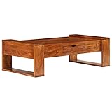 Esta mesa de centro única, hecha de madera maciza acacia con un aspecto rústico y un acabado Sheesham, será un aporte atemporal a su hogar. También se puede utilizar como mesa auxiliar, mesa de sofá o mesita de salón.