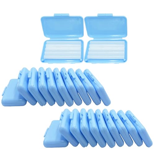 Kieferorthopädisches Wachs für Zahnspangen, Dentalwachs Zahnspangenträger-Wachs zur Linderung von Reizungen und Schmerzen, Zahnpflegesets, 20 Stück, Blau