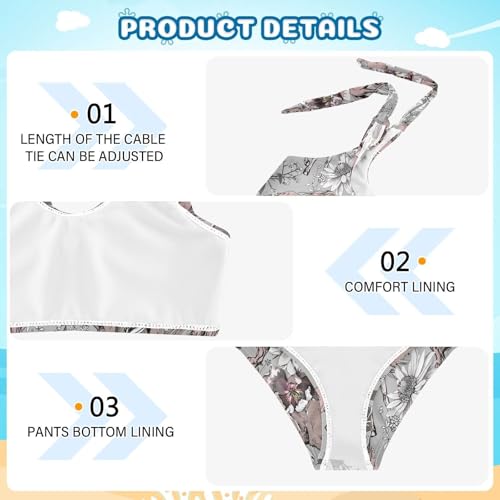 Image of CaTaKu Girls Two Piece Swimsuits Toddler Bathing Suits Bikini Set Summer Beach Swimwear for Girls Size 3-12T