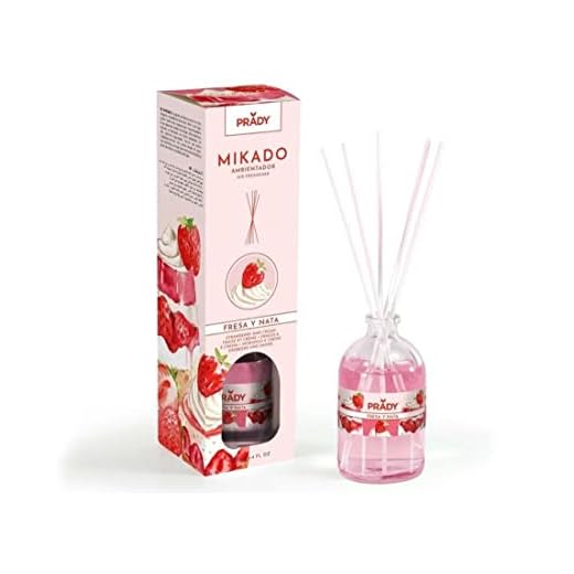 PRADY - Ambientador Mikado Fresas Y Nata - 100ml - Aroma Persistente